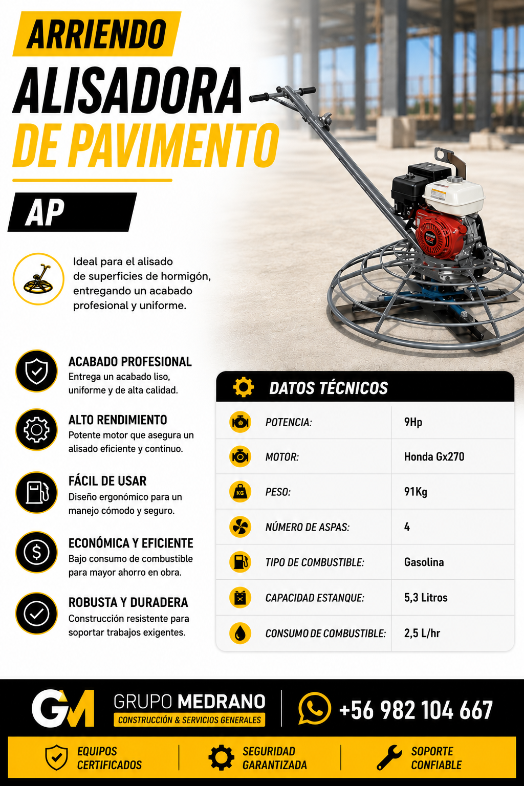 Alisadora de pavimento