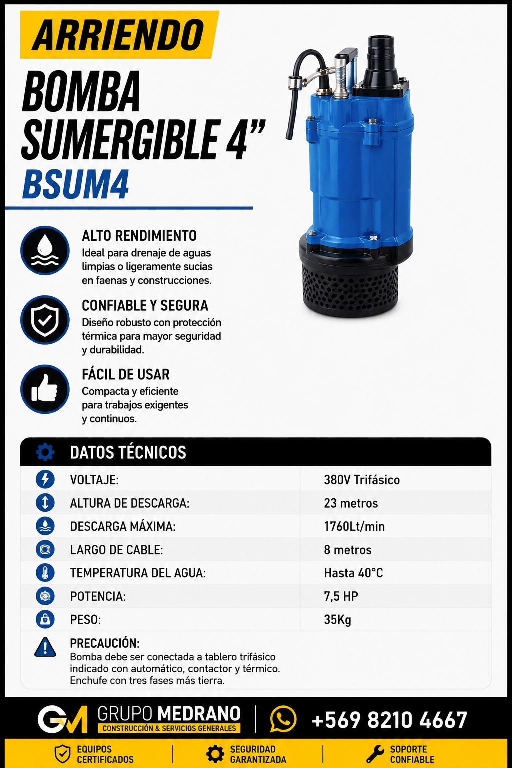 Bomba sumergible 4 pulgadas