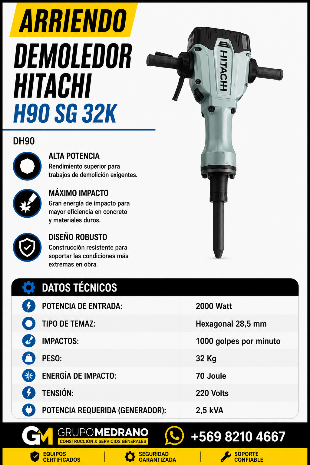 Demoledor Hitachi H90 SG