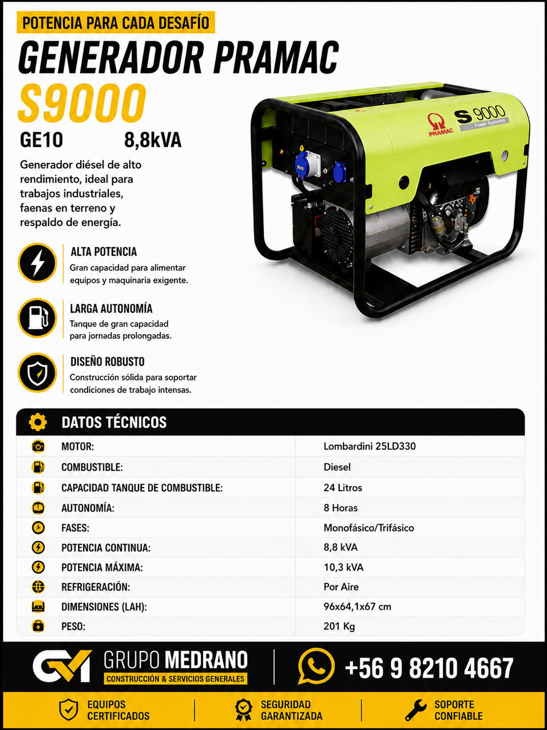 Generador Pramac S9000