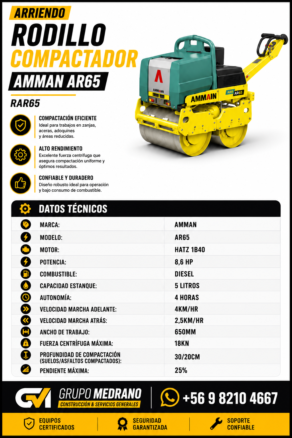 Rodillo compactador Amman AR65