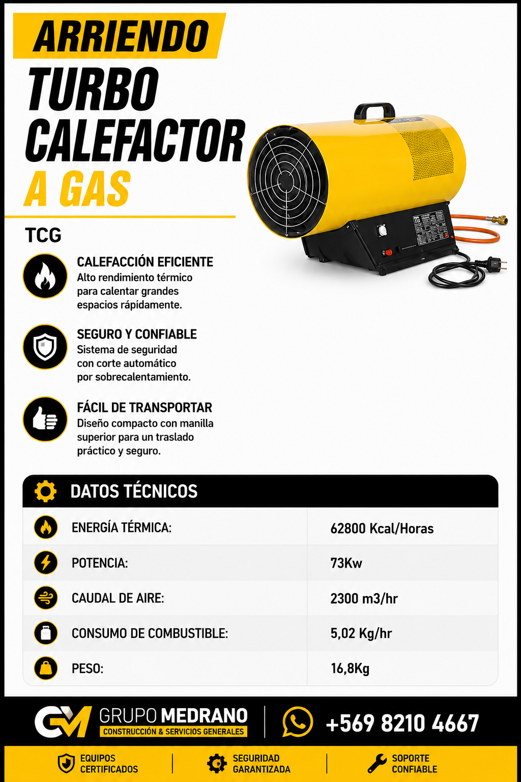 Turbo calefactor a gas