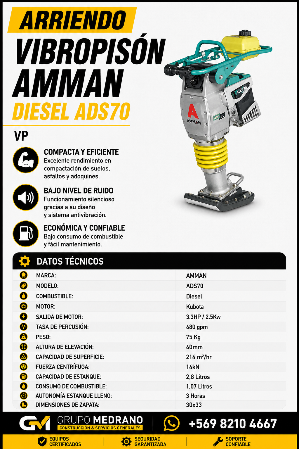 Vibropisón Amman ADS70